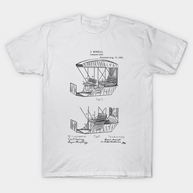 Car Carriage Body Vintage Patent Hand Drawing T-Shirt by TheYoungDesigns